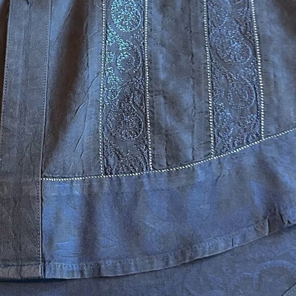 Robert Graham Navy Button-Down Shirt Long Sleeve Paisley Stripe Size Large NWOT - Picture 7 of 15